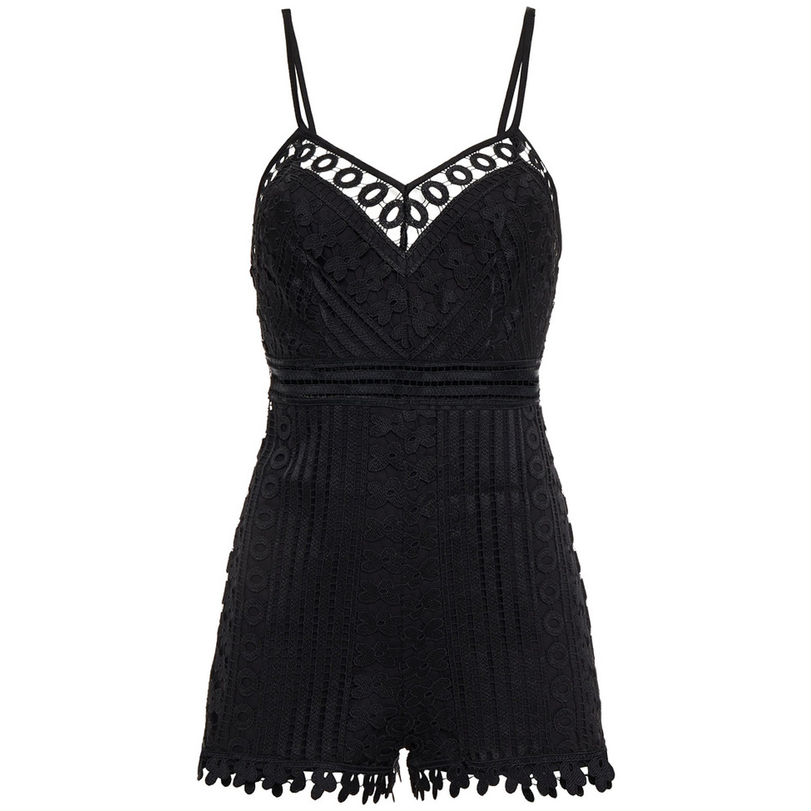 Charo Ruiz Black Lace Romper
